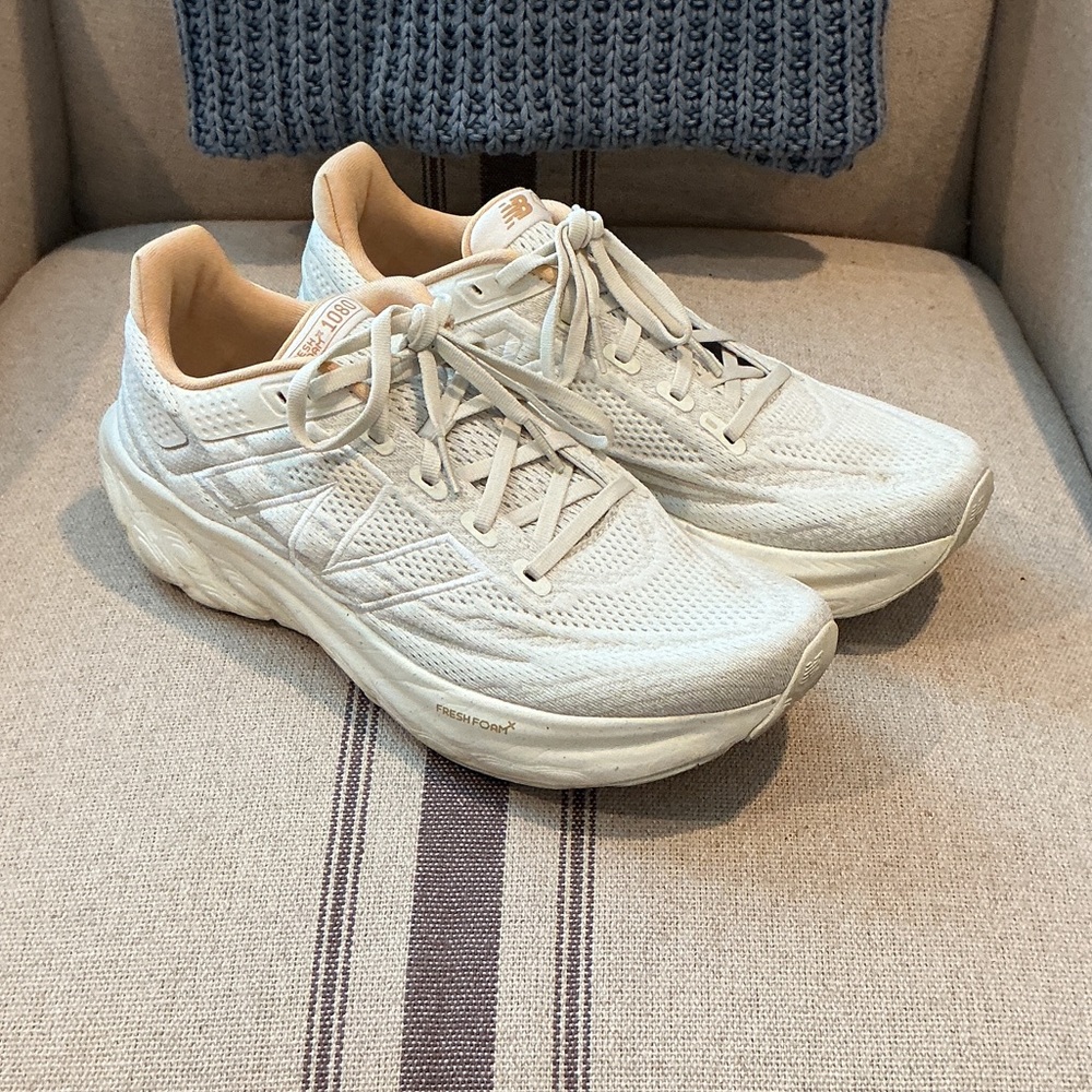 New Balance 1080v13 Fresh Foam Beige and Brown Sneakers